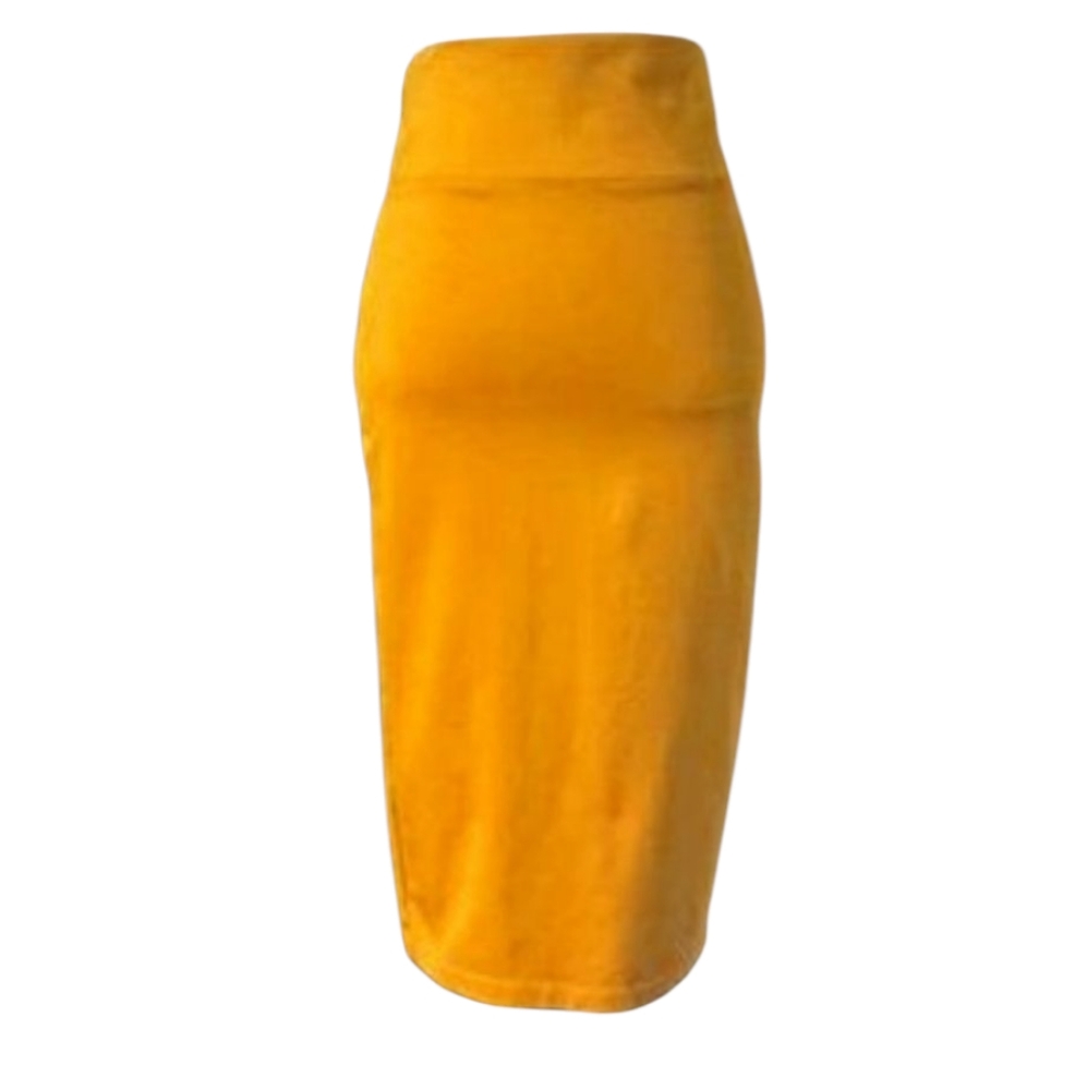 NWT - Soho Girls - Gold Bodycon Midi Body Shaping Pencil Skirt - Size Small